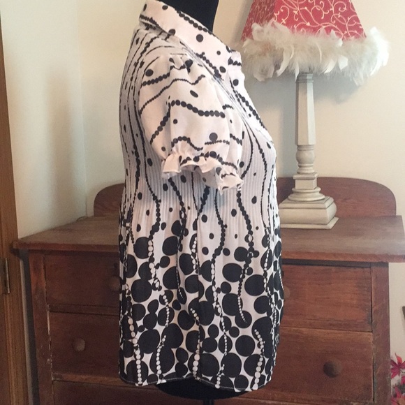 Sere Nade button up black & white blouse - Picture 3 of 7